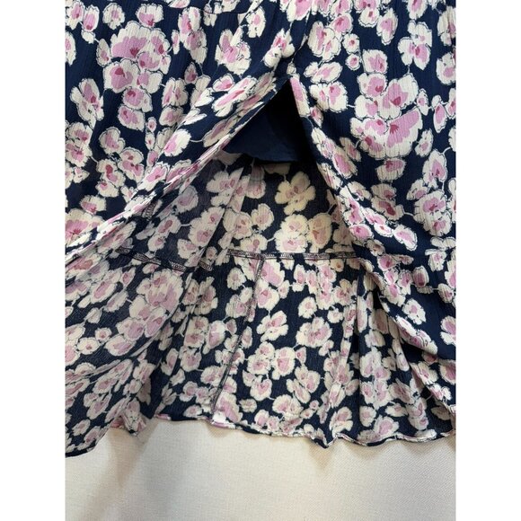 Abercrombie & Fitch Womens Floral Flowy Dress S Navy Pink White Elastic Waist Sm - Picture 4 of 16